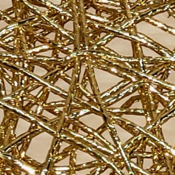 3 Woven Placemats Plastic String in metallic gold 17.5" L x 11.5" W - Picture 2 of 7